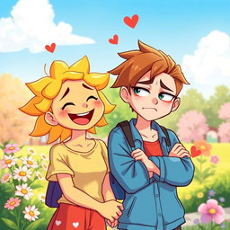 A charming narrative artwork depicting a joyful sunny character with a bright personality, characterized by vibrant colors and a warm smile