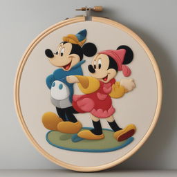 A different Disney character is brought to life in this high-quality embroidery on a traditional wooden hoop