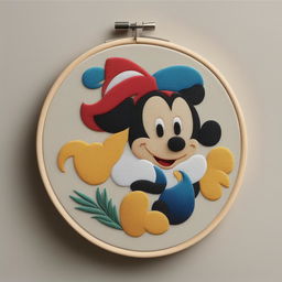 A different Disney character is brought to life in this high-quality embroidery on a traditional wooden hoop