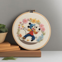 A different Disney character is brought to life in this high-quality embroidery on a traditional wooden hoop