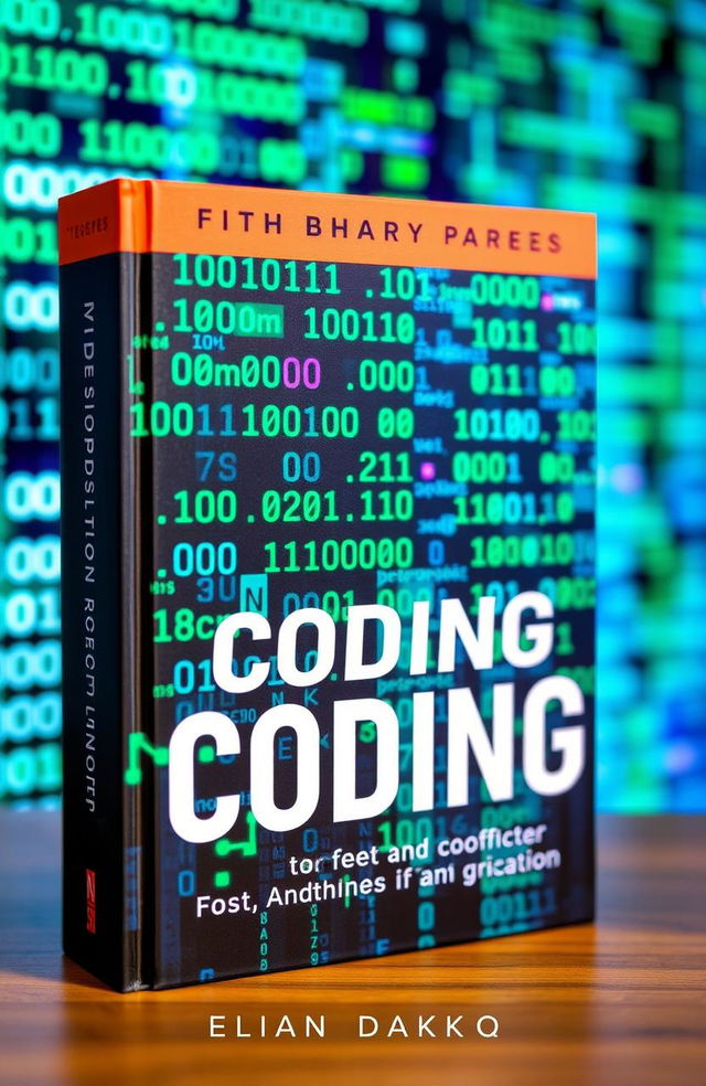 A captivating book cover featuring a dynamic coding effect backdrop