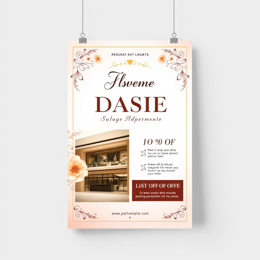 A beautifully designed advertising poster featuring an elegant and eye-catching layout