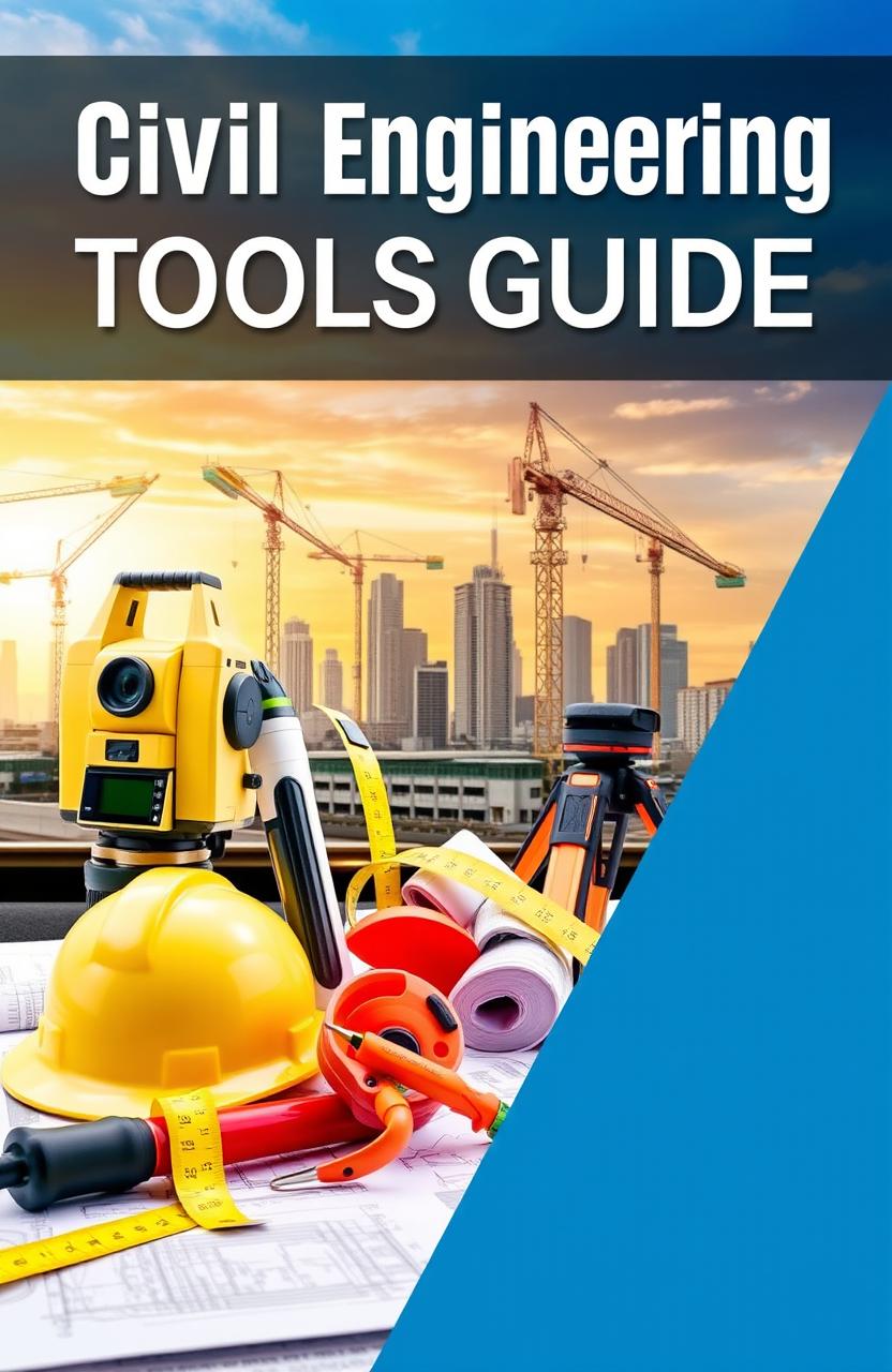 A captivating book cover design for a Civil Engineering tools guide
