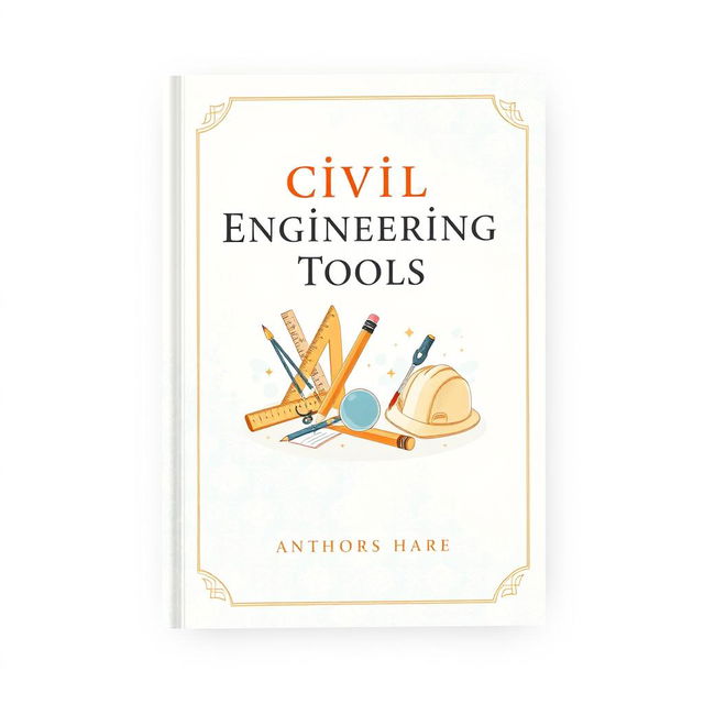 An aesthetically pleasing book cover design focused on civil engineering tools