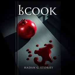 A cover image for a book featuring a pomegranate and blood spilled on a school desk