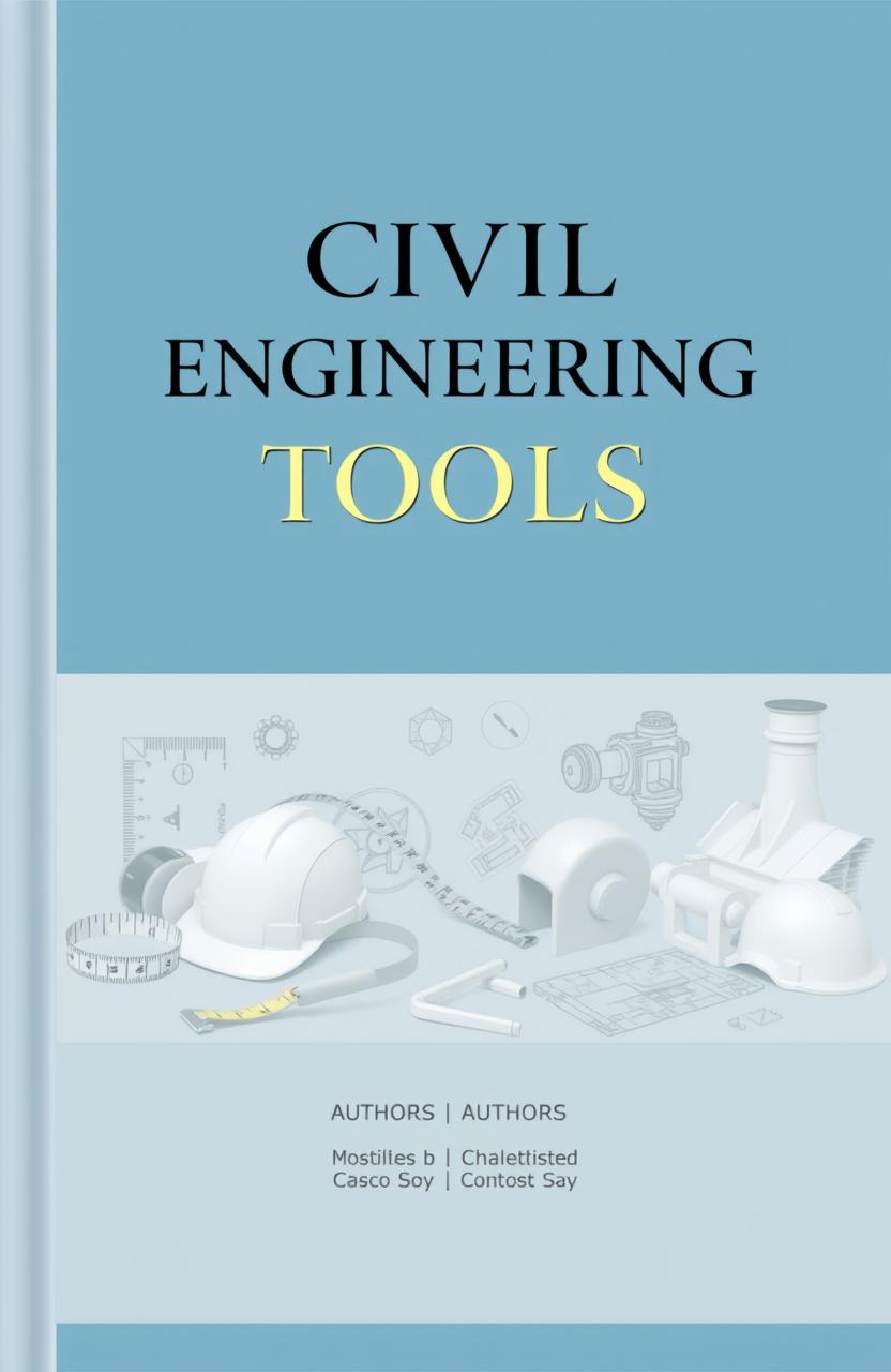 A formal book cover design for a publication focused on civil engineering tools