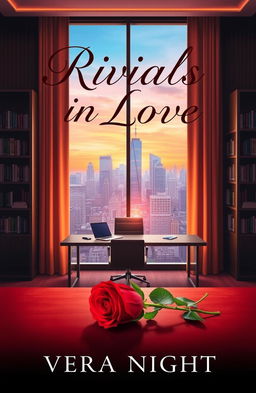 The book cover for 'Rivals in Love' by Vera Night, featuring an elegant and modern office view from a large window