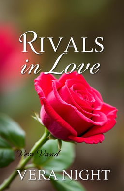A stunning book cover for 'Rivals in Love' by Vera Night, featuring a beautifully detailed rose in full bloom