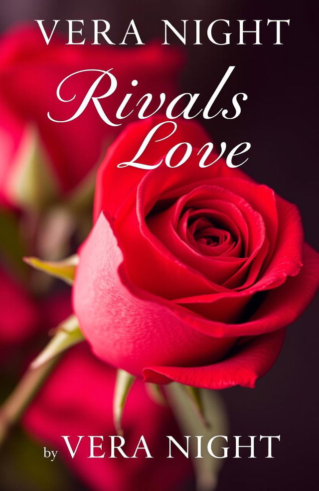 A stunning book cover for 'Rivals in Love' by Vera Night, featuring a beautifully detailed rose in full bloom