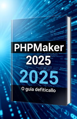 A book cover design for 'PHPMaker 2025: O guia definitivo'