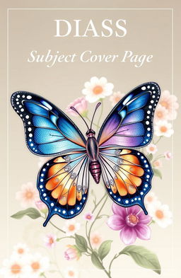 A beautifully designed cover page for a DIASS (Diploma in International Advanced Studies) subject featuring a large, intricate butterfly illustration as the central motif