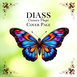 A visually striking cover page design for a DIASS (Diploma in International Advanced Studies) subject, featuring a large, ornate butterfly at the center