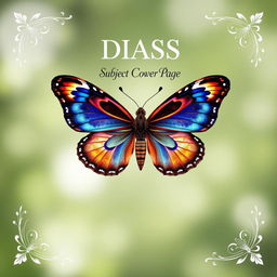 A visually striking cover page design for a DIASS (Diploma in International Advanced Studies) subject, featuring a large, ornate butterfly at the center