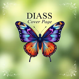 A visually striking cover page design for a DIASS (Diploma in International Advanced Studies) subject, featuring a large, ornate butterfly at the center