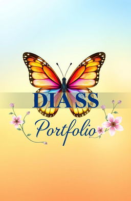 A butterfly-themed portfolio cover page design for a DIASS subject