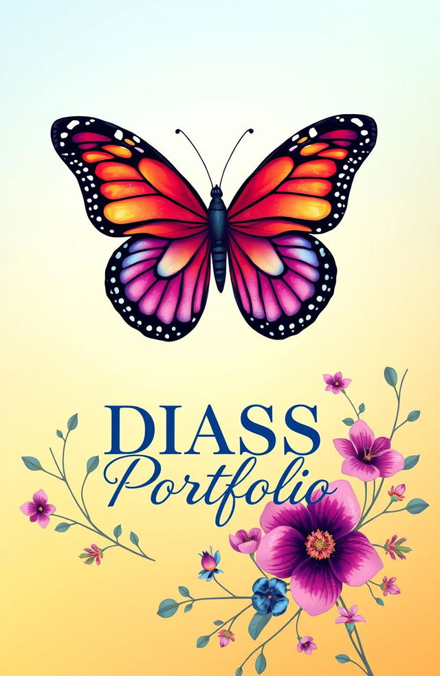 A butterfly-themed portfolio cover page design for a DIASS subject