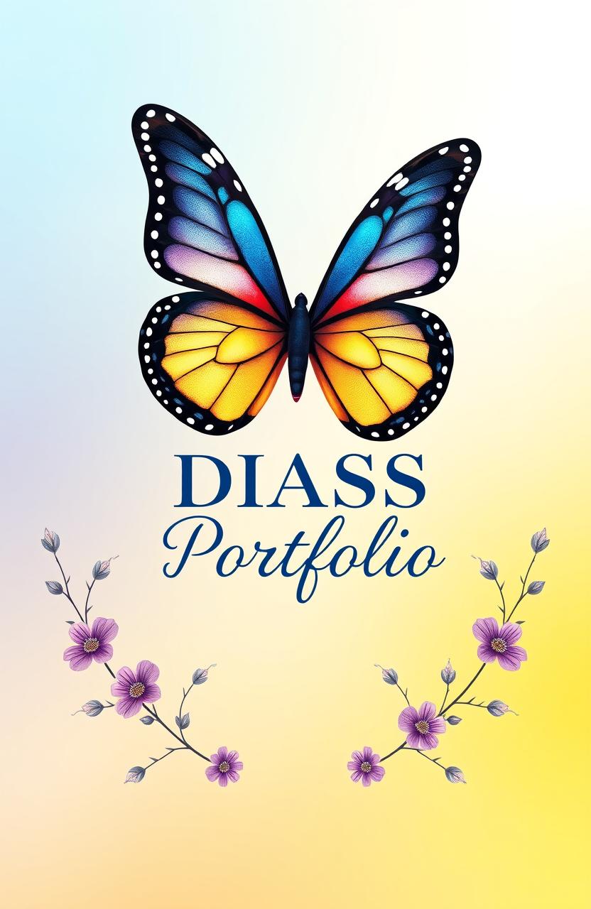 A butterfly-themed portfolio cover page design for a DIASS subject