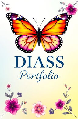 A butterfly-themed portfolio cover page design for a DIASS subject