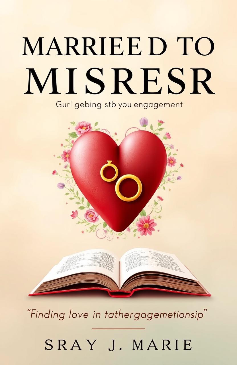 A self-help book cover titled 'Married to My Mistress: Finding Love in Engagement' featuring a unique design of a backwards heart symbolizing the concept of reverse thinking in relationships