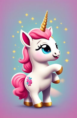 A high-quality digital art image of a cartoonish unicorn emoji