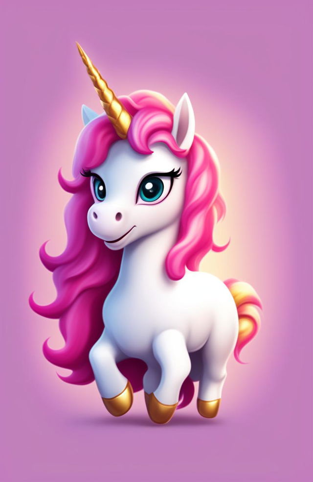 A high-quality digital art image of a cartoonish unicorn emoji