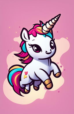 A high-quality digital art image of a cartoonish unicorn emoji