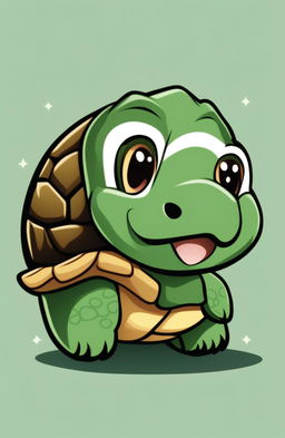 A high-quality digital art piece of a turtle emoji