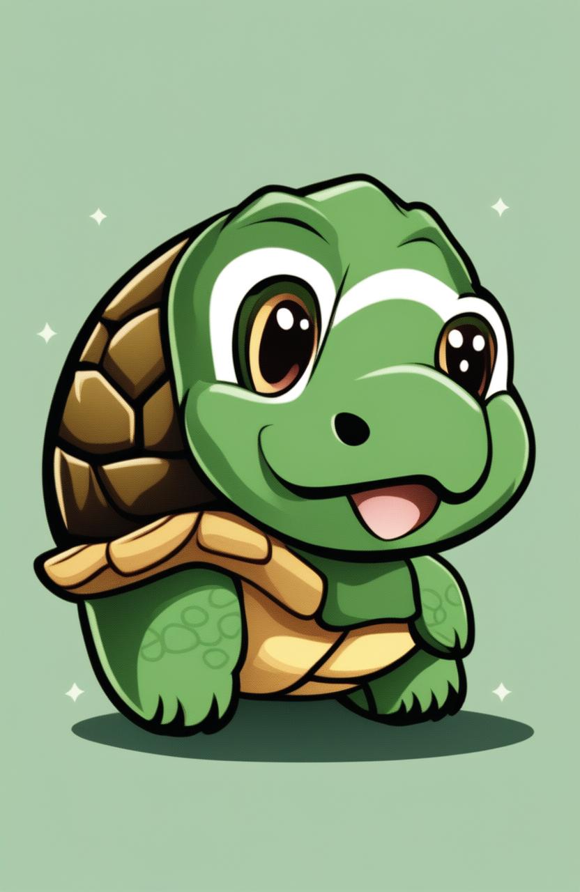 A high-quality digital art piece of a turtle emoji