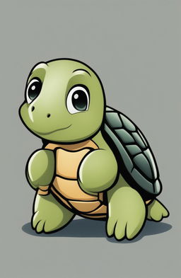 A high-quality digital art piece of a turtle emoji