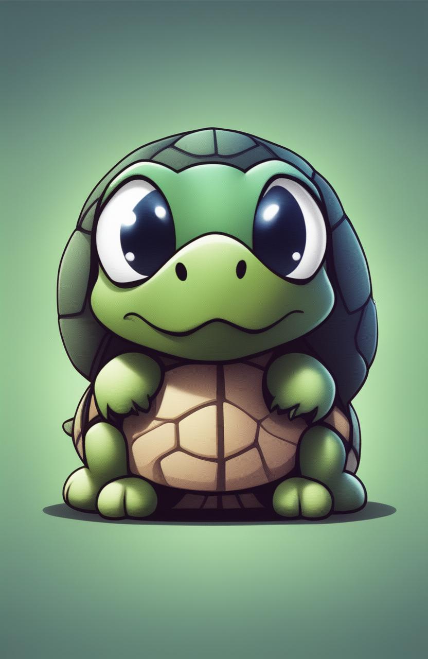 A high-quality digital art piece of a turtle emoji