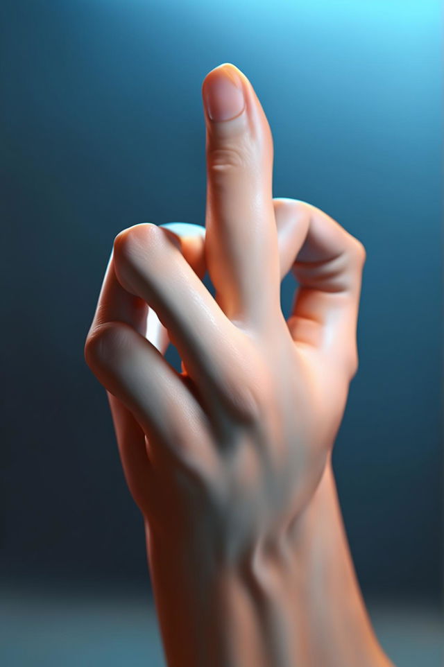 A high-quality digital art image of the 'Pinched Fingers' emoji rendered in 3D