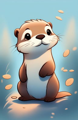 A high-quality digital art image featuring a cartoon-style otter