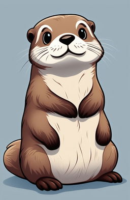 A high-quality digital art image featuring a cartoon-style otter