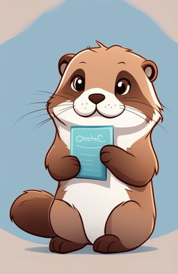 A high-quality digital art image featuring a cartoon-style otter