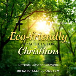 A visually appealing book cover for a title "Eco-friendly Practices for Christians" by Rifkatu Joseph Odeyemi