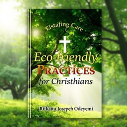 A visually appealing book cover for a title "Eco-friendly Practices for Christians" by Rifkatu Joseph Odeyemi