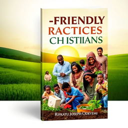 A visually striking book cover for 'Eco-friendly Practices for Christians' by Rifkatu Joseph Odeyemi