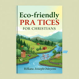 A captivating book cover for 'Eco-friendly Practices for Christians' by Rifkatu Joseph Odeyemi