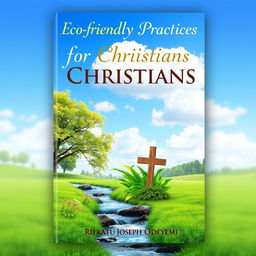 A serene and beautiful book cover design for 'Eco-friendly Practices for Christians' by Rifkatu Joseph Odeyemi