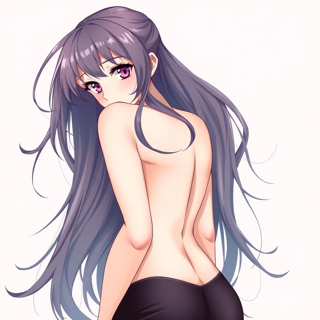 A beautifully illustrated anime girl, standing in a sultry pose, showcasing her captivating features and sensual allure