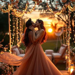 A visually captivating scene featuring Indian actress Jhanvi Kapoor sharing a passionate kiss with her on-screen partner
