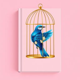 A book cover design featuring a soft light pink background