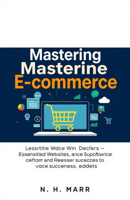 A professional and dynamic eBook cover for 'Mastering E-commerce: The Ultimate Guide to Essential Websites and Software for Business Success'