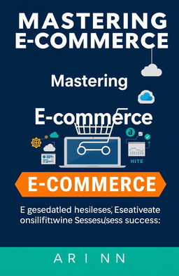 A professional and dynamic eBook cover for 'Mastering E-commerce: The Ultimate Guide to Essential Websites and Software for Business Success'