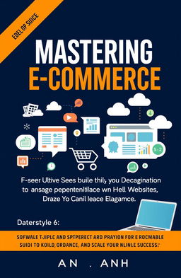 An eBook cover design for 'Mastering E-commerce: The Ultimate Guide to Essential Websites and Software for Business Success
