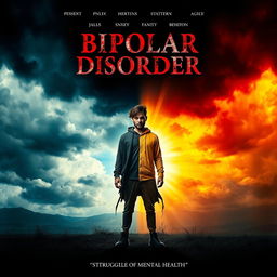 A horror-themed movie poster that visually represents the concept of bipolar disorder
