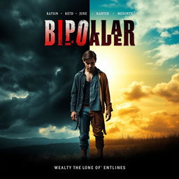 A horror-themed movie poster that visually represents the concept of bipolar disorder