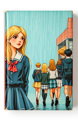 A vintage-themed novel book cover, vibrant colors
