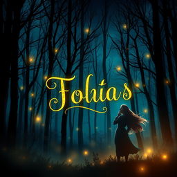 A captivating book cover design, featuring a mysterious forest at twilight with ethereal glowing lights among the trees