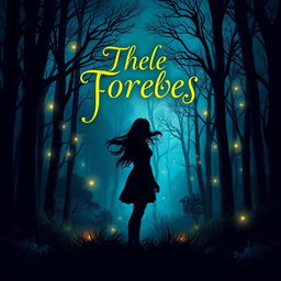 A captivating book cover design, featuring a mysterious forest at twilight with ethereal glowing lights among the trees